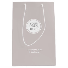 Sacola Para Presentes Média Logotipo corporativo | Empresa Cinza Minimalista