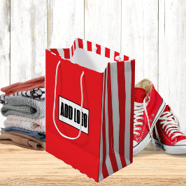 Sacola Para Presentes Média Logotipo de negócios do Minimalista Vermelho Moder