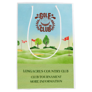 Sacola Para Presentes Média Logotipo do Evento de Torneio de Golfe do Clube / 