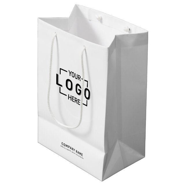 Sacola Para Presentes Média Logotipo personalizado (Frente inclinada)