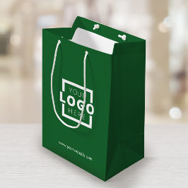 Sacola Para Presentes Média Logotipo Personalizado da Empresa Promocional Verd