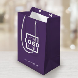 Sacola Para Presentes Média Logotipo Personalizado da Empresa Roxo Promocional