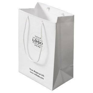 Sacola Para Presentes Média Logotipo personalizado Saco branco para presentes
