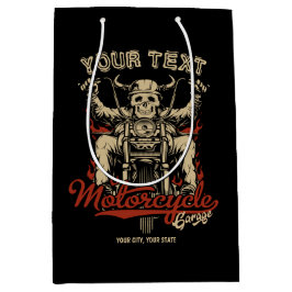 Sacola Para Presentes Média Loja de Motocicletas Esqueleto de Motociclista Per