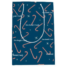 Sacola Para Presentes Média Lollies de geleia de Natal azuis personalizadas