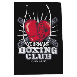 Sacola Para Presentes Média Luvas de Boxe Personalizadas Lutador Campeão Boxea