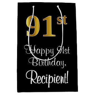 Sacola Para Presentes Média Luxuoso, Elegante, Faux Dourado Aniversário 91rua