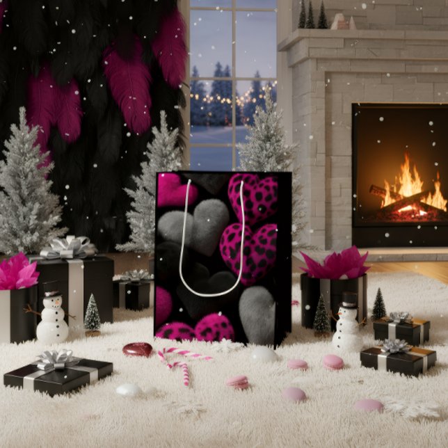 Sacola Para Presentes Média Luxury Dark Romantic Heart Gift Bag (Criador carregado)