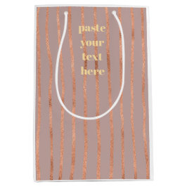 Sacola Para Presentes Média Luxury glitter stripes