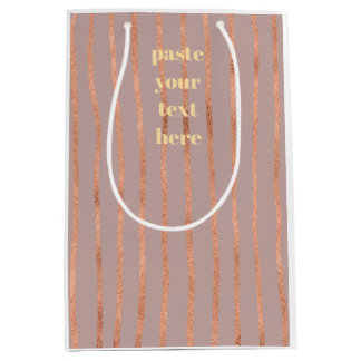 Sacola Para Presentes Média Luxury glitter stripes