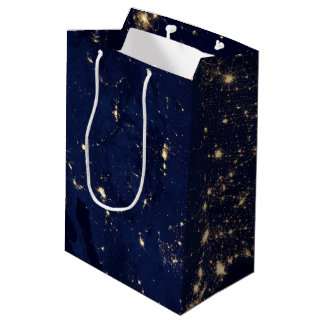 Sacola Para Presentes Média Luzes da NASA do espaço EUA