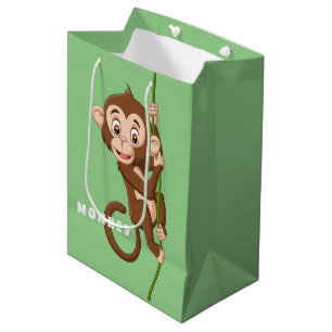 Sacola Para Presentes Média Macaco num saco de Design de vinho