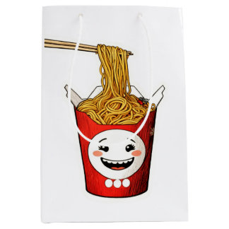 Sacola Para Presentes Média Macarrão sorridente