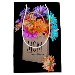 Sacola Para Presentes Média Mãe Daisy Buquê Em Papel