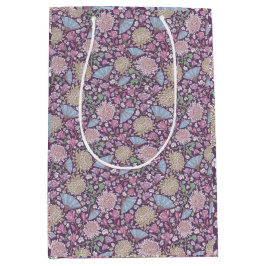 Sacola Para Presentes Média Mãe Jardim de Primavera Mum de Crisântemo Dia Japã