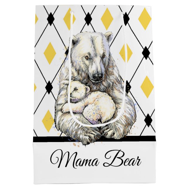 Sacola Para Presentes Média Mãe Urso (Verso)