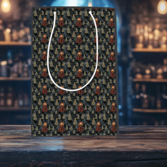 Sacola Para Presentes Média Mágico Papel de Moldagem de Natal na Escola (Wizardly Christmas Gift Bag)