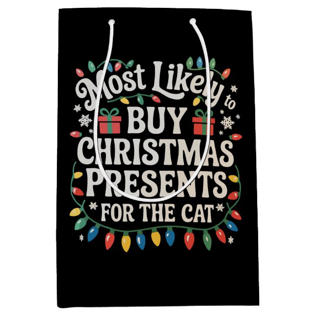 Sacola Para Presentes Média Mais Propensa a Comprar Presentes de Natal para o  (Frente)