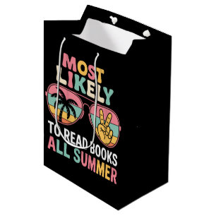 Sacola Para Presentes Média Mais Propenso a Ler Livros Todo Verão Presente par