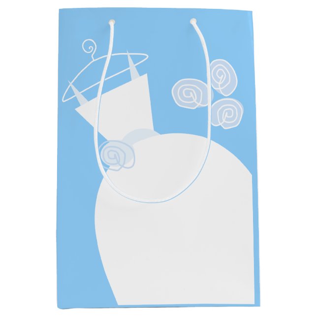 Sacola Para Presentes Média Mala azul de presente de Casamento (Frente)