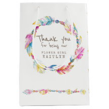 Mala de favor de casamento de penas e miçangas