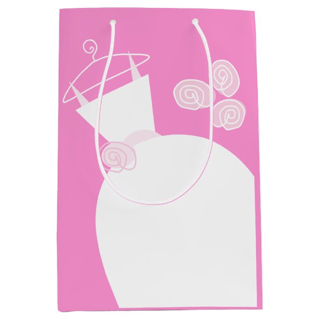 Sacola Para Presentes Média Mala de presente Rosa de Casamento (Frente)