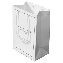 Sacola Para Presentes Média Mala minimalista para o casamento de cinzas branca