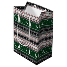 Sacola Para Presentes Média Malha de Férias da Fair Isle
