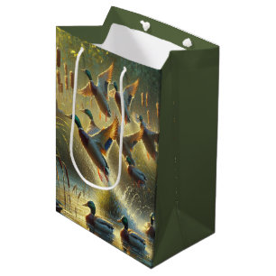 Sacola Para Presentes Média Mallard Ducks E Capas Aniversário
