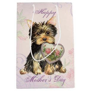 Sacola Para Presentes Média Mamã do coração de Yorkie