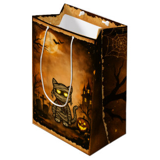 Sacola Para Presentes Média Mamãe Fofa Gato Assustador