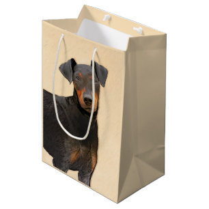 Sacola Para Presentes Média Manchester Terrier Pintura Original