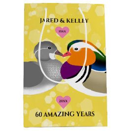 Sacola Para Presentes Média Mandarin Ducks Joga Aves Qualquer Aniversário