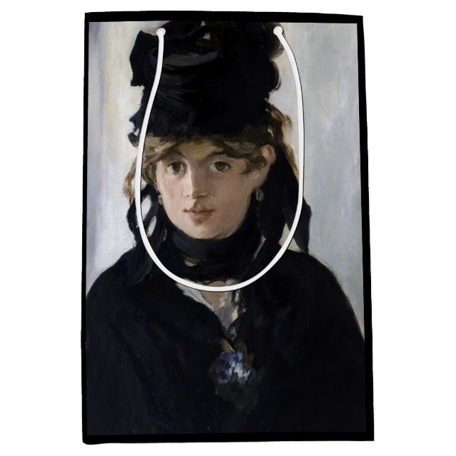 Sacola Para Presentes Média Manet - Berthe Morisot com um buquê de violetas (Frente)
