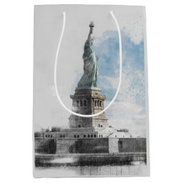 Sacola Para Presentes Média Manhattan Nyc Liberty Estátua