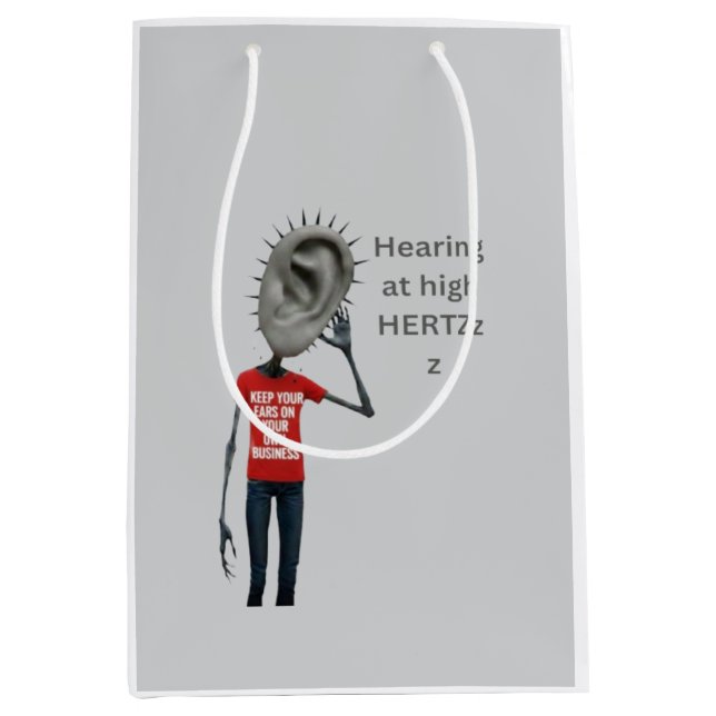 Sacola Para Presentes Média Mantenha seus ouvidos nos seus próprios negócios (Frente)