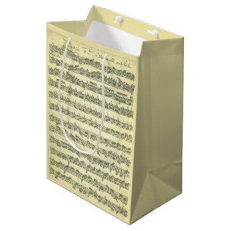 Sacola Para Presentes Média Manuscrito da música de Bach Partita para o