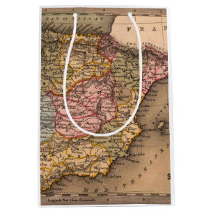 Sacola Para Presentes Média Mapa antigo antigo inspirado (5)