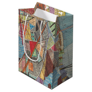 Sacola Para Presentes Média Mapa Moderno de Nova Iorque I