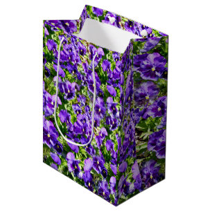 Sacola Para Presentes Média Mar da Serenidade: O Belo Campo Pansado Roxo