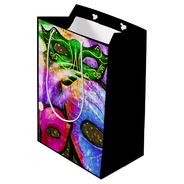 Sacola Para Presentes Média Mardi Gras Mask Gift Bag (Verso inclinado)