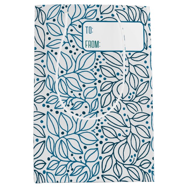 Sacola Para Presentes Média Marés Azuis e Retrovisuais das Víblias de Natal (Frente)