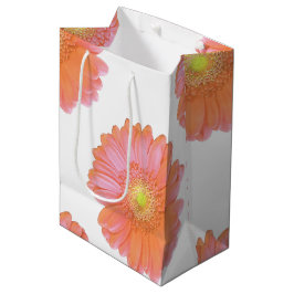 Sacola Para Presentes Média Margarida de gerbera laranja