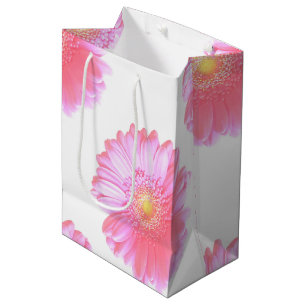 Sacola Para Presentes Média margarida Rosa claro