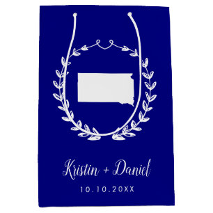 Sacola Para Presentes Média Marinho Blue Dakota do Sul Mapa Boas-vindas Swag