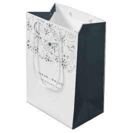 Sacola Para Presentes Média Marinho Celestial Starry Night Moon Casamento