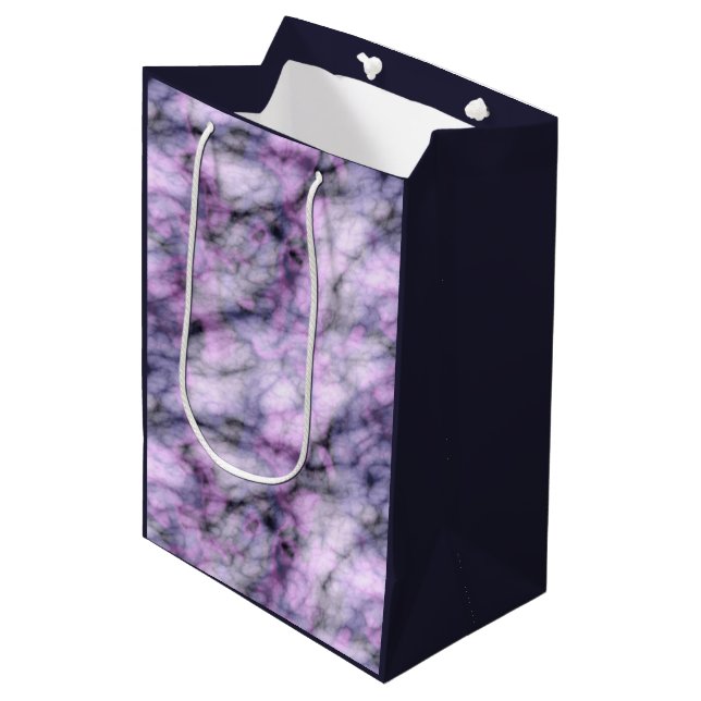 Sacola Para Presentes Média Mármore Roxo (Frente inclinada)