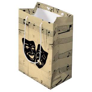 Sacola Para Presentes Média Máscaras Antigas de Música e Teatro