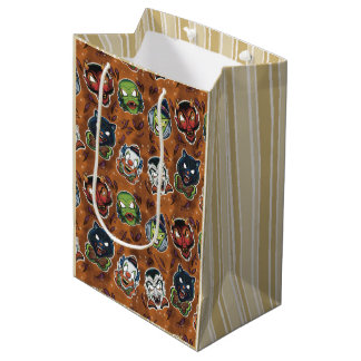 Sacola Para Presentes Média Máscaras Retro - Abóbora