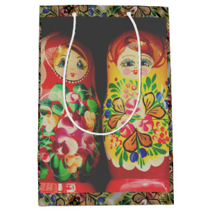 Sacola Para Presentes Média Matryoshka Dolls Large Gift Bag